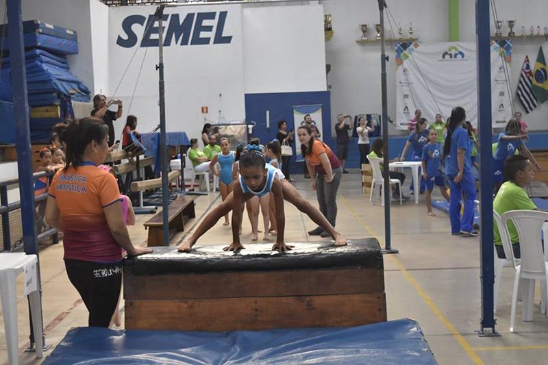 Ginastas participam de festival em Lins