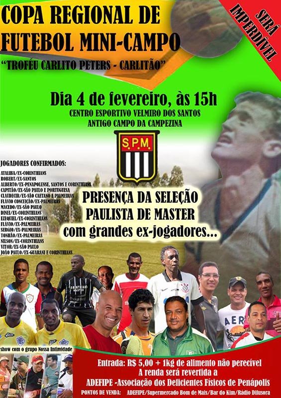 Ingressos para Seleção Paulista x Seleção Penapolense Master já estão a venda