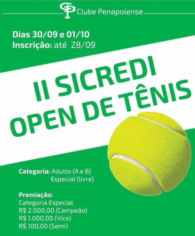 Clube Penapolense realiza Open de Tênis