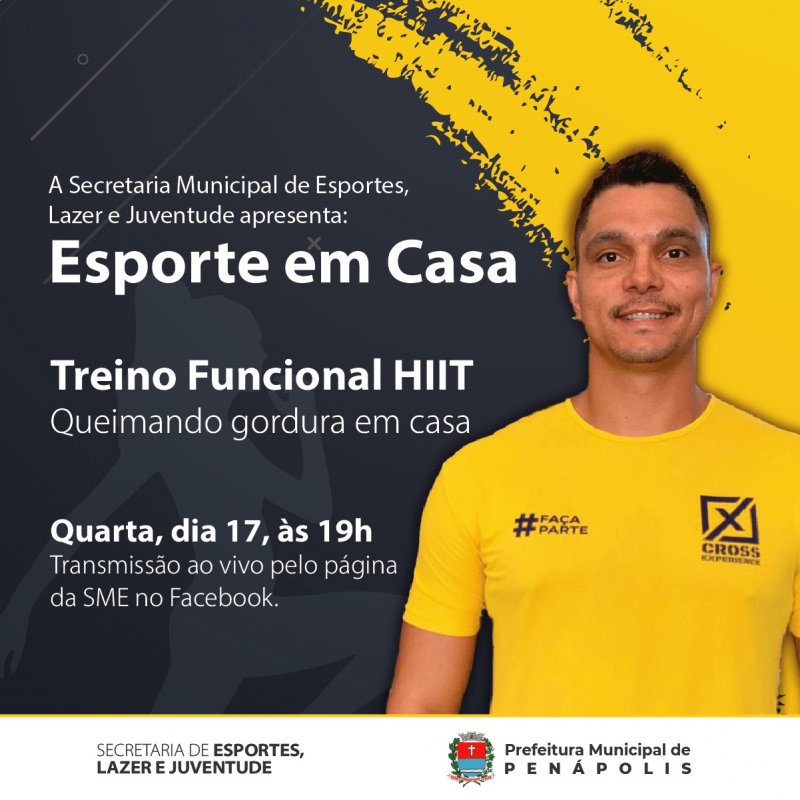 Secretaria de Esportes promove live com aula funcional