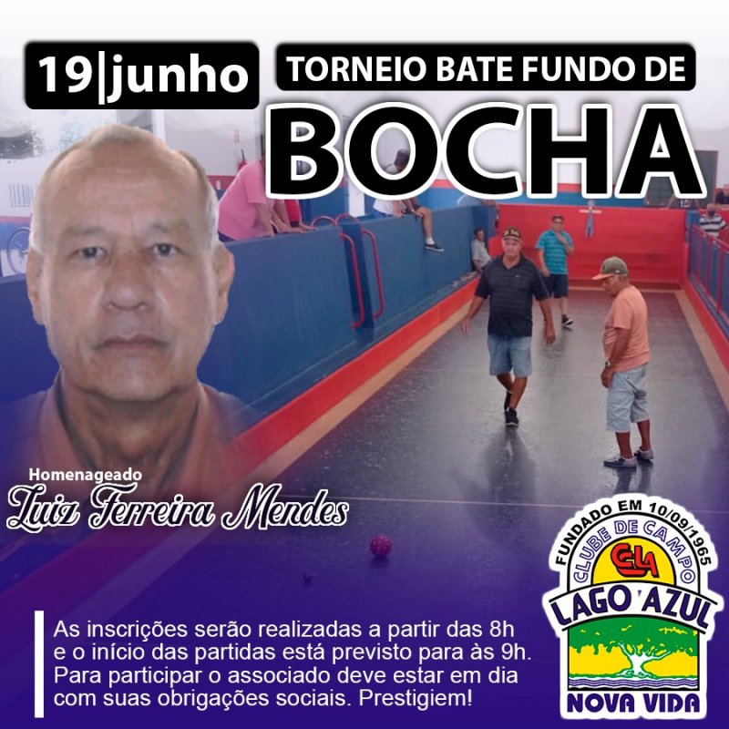Clube de Campo Lago Azul programa Torneio de Bocha