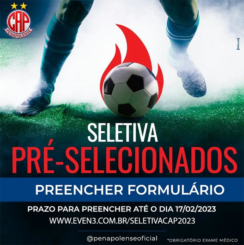 Penapolense divulga relação de pré-selecionados para categorias de base