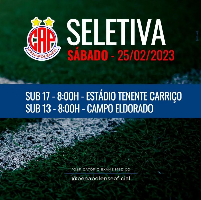 Penapolense realiza seletiva neste sábado