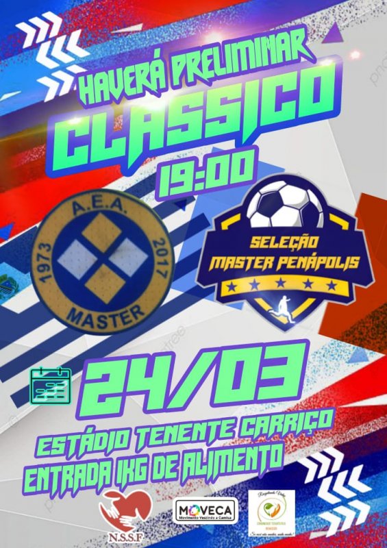 Seleção Master de Penápolis e AEA jogam no Tenentão