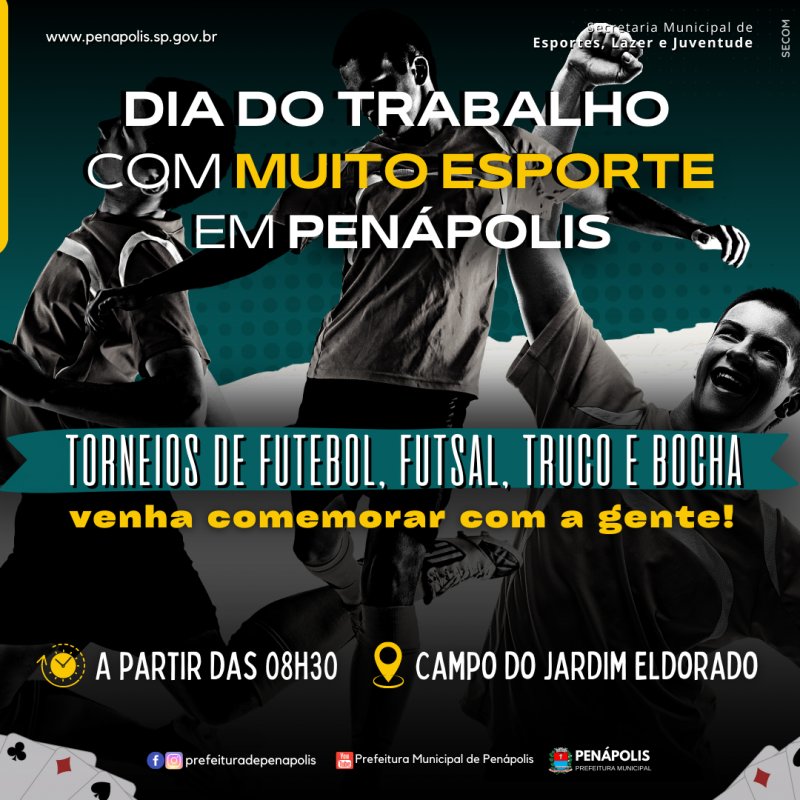 Inscrições para Torneios 1º de Maio serão aceitas  a partir de quarta-feira