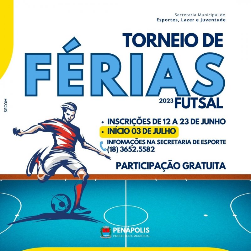 Abertas as inscrições para o Torneio de Futsal Férias