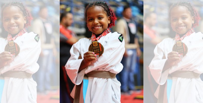 Com apenas 7 anos, judoca Heloísa conquista primeira medalha no judô