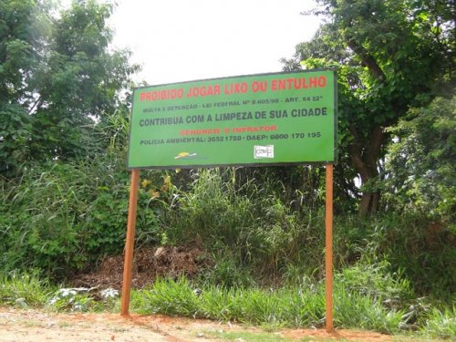 Daep sinaliza locais impróprios para descarte de entulho