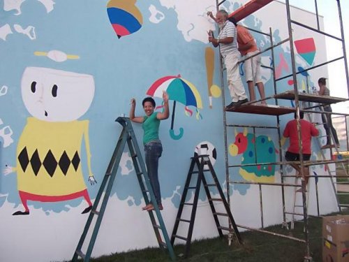 Centro de Artes e Esportes recebe intervenção artística da comunidade