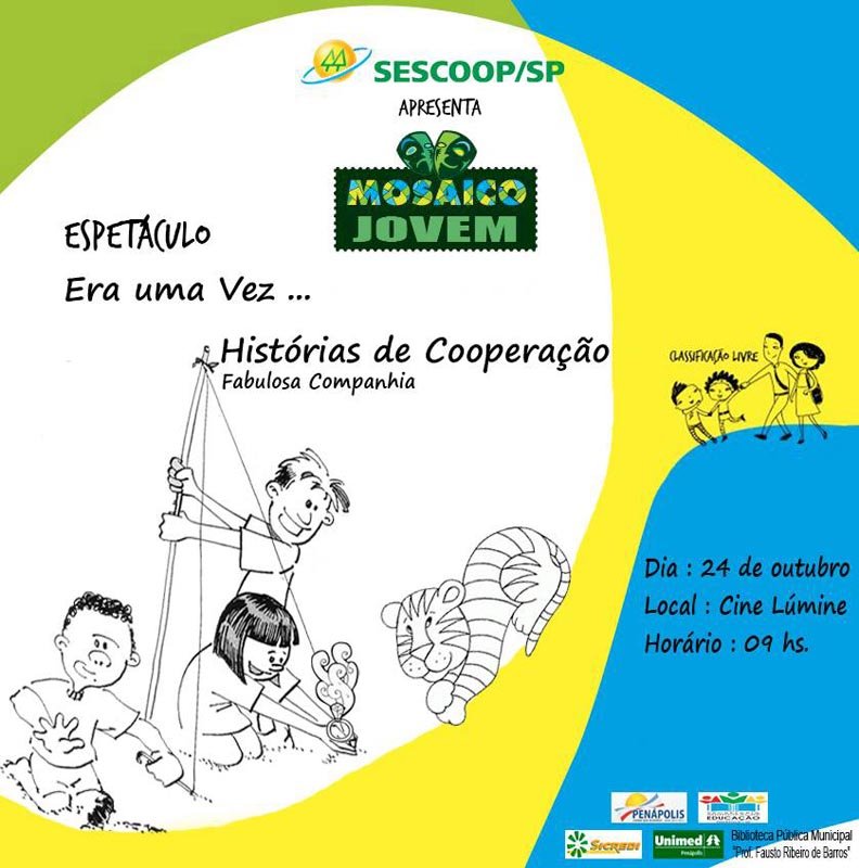 Espetáculo “Histórias de Cooperação” será apresentado dia 24