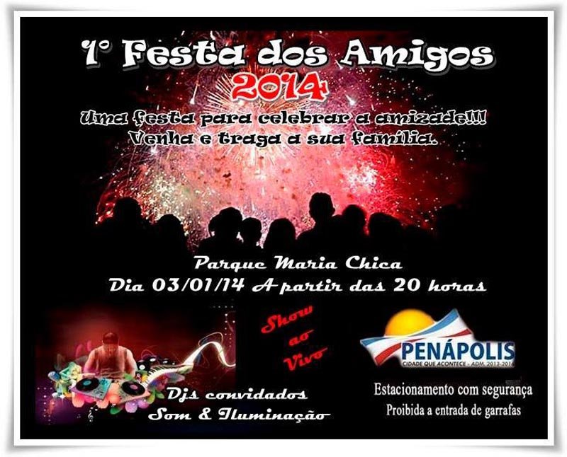 Hoje tem Festa dos Amigos no Parque Maria Chica