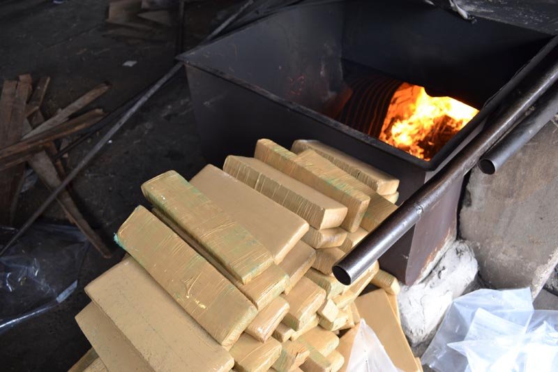 Droga apreendida em rodovia é incinerada pela Polícia Civil