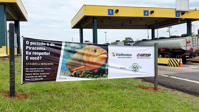 Região: Usuários da Marechal Rondon recebem adesivos sobre a Piracema