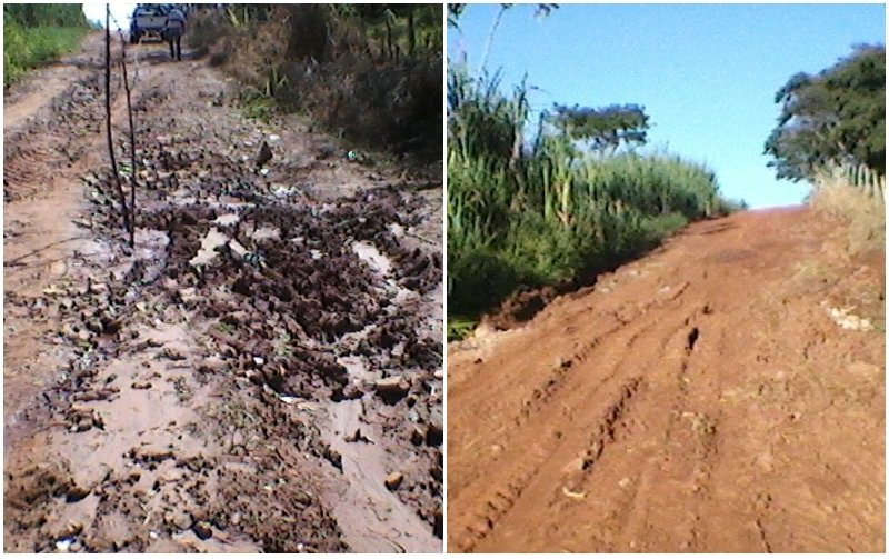 Obras corrige estrada do Saltinho do Coroados