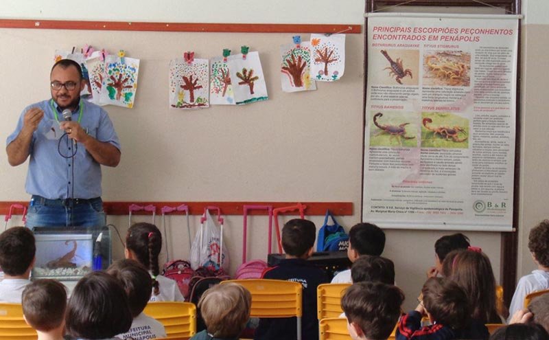 Ações de combate ao escorpião prosseguem nas escolas municipais