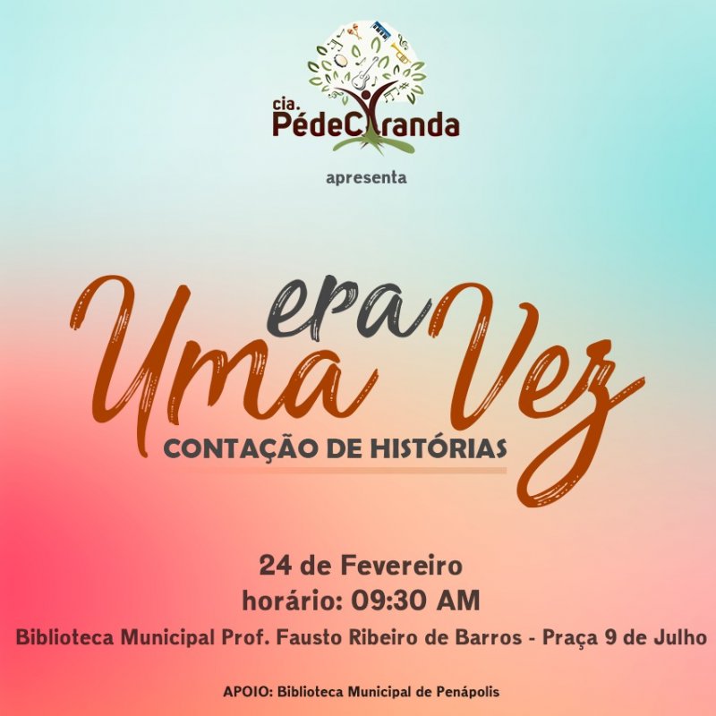 Cia “Pé de Ciranda” faz contação de histórias amanhã na Biblioteca