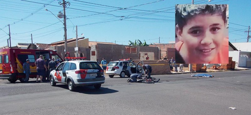 Garoto em bicicleta motorizada é atropelado e morre