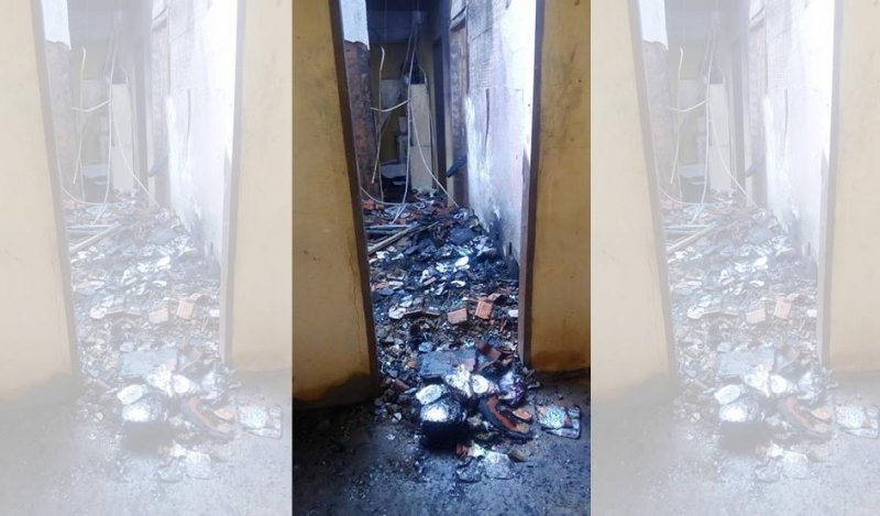 Incêndio destrói casa e vítima acusa o próprio marido