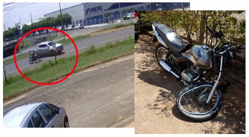 Imprudência causa acidente e deixa motociclista ferido