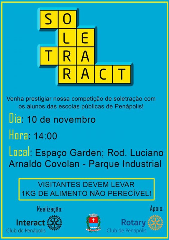 Hoje tem Competição de Soletração com escolas municipais às 14h