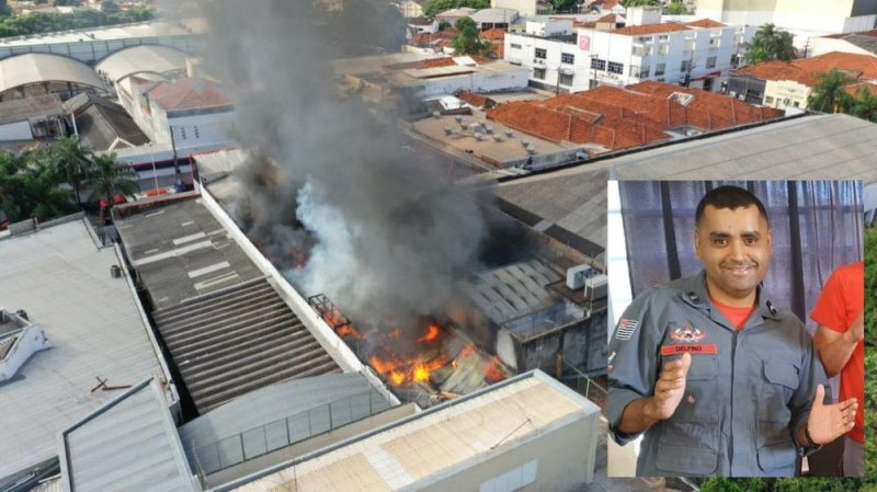 Incêndio destrói loja e bombeiro morre soterrado em Araçatuba