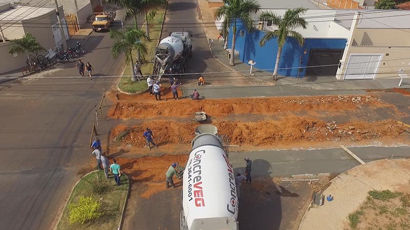 Bacias coletoras são construídas no Jardim do Lago IV