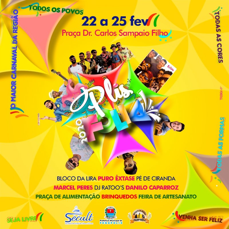 Penápolis terá Carnaval Popular de 22 a 25 de fevereiro 