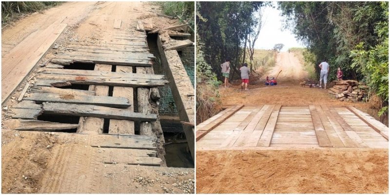 Obras: Ponte do bairro rural Araponga é recuperada