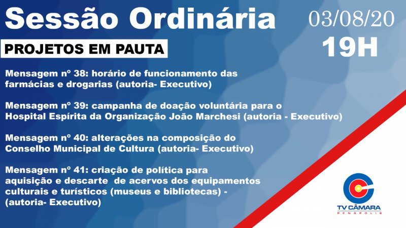Até 15 munícipes poderão acompanhar sessões da Câmara de Penápolis
