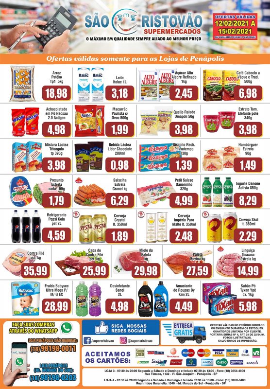 OFERTAS DESTE FIM DE SEMANA DO SÃO CRISTÓVÃO SUPERMERCADOS - 12/02 a 15/02