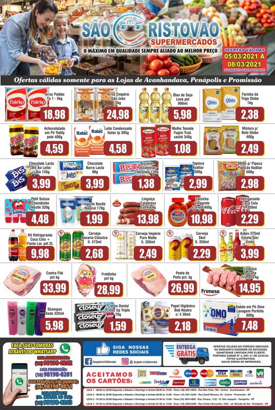 OFERTAS DESTE FIM DE SEMANA DO SÃO CRISTÓVÃO SUPERMERCADOS - 05/03 a 08/03