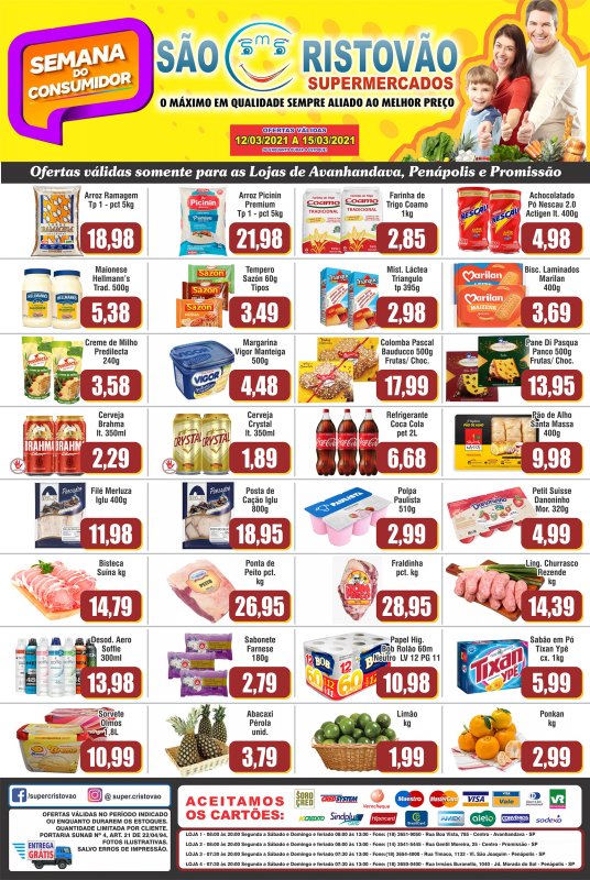 OFERTAS DESTE FIM DE SEMANA DO SÃO CRISTÓVÃO SUPERMERCADOS - 12/03 a 15/03