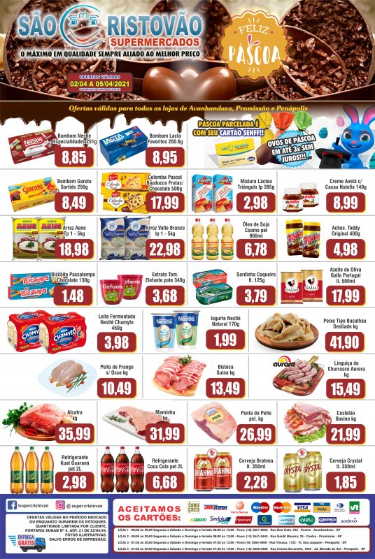 OFERTAS DESTE FIM DE SEMANA DE PÁSCOA DO SÃO CRISTÓVÃO SUPERMERCADOS