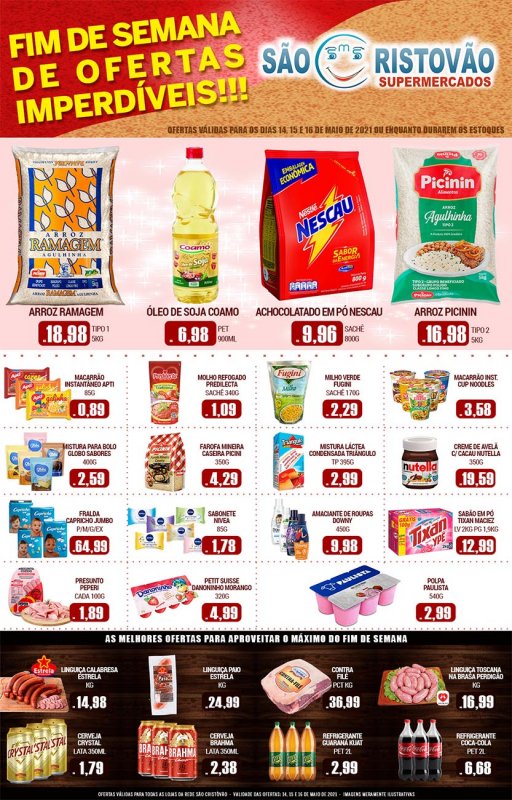 OFERTAS DESTE FIM DE SEMANA DO SÃO CRISTÓVÃO SUPERMERCADOS - 14/05 a 16/05