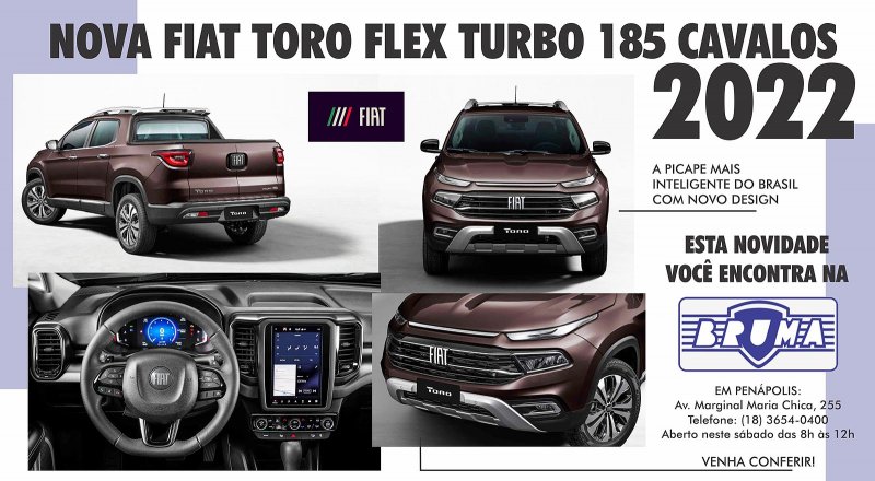 VENHA CONFERIR A NOVA TORO FLEX TURBO 185 CAVALOS NA BRUMA VEÍCULOS