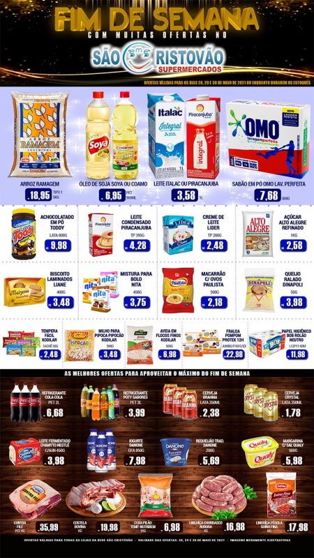 OFERTAS DESTE FIM DE SEMANA DO SÃO CRISTÓVÃO SUPERMERCADOS - 28/05 a 30/05