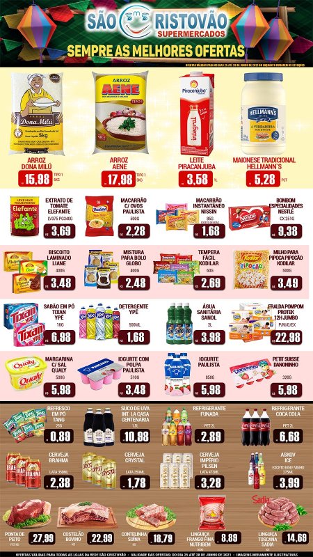 OFERTAS DESTE FIM DE SEMANA DO SÃO CRISTÓVÃO SUPERMERCADOS - 25/06 a 28/06