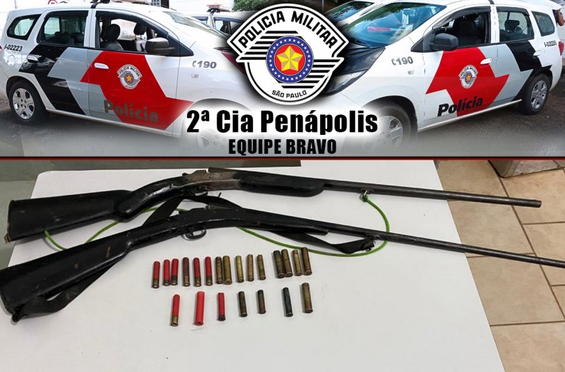 Trio é detido com armas e munições em Penápolis