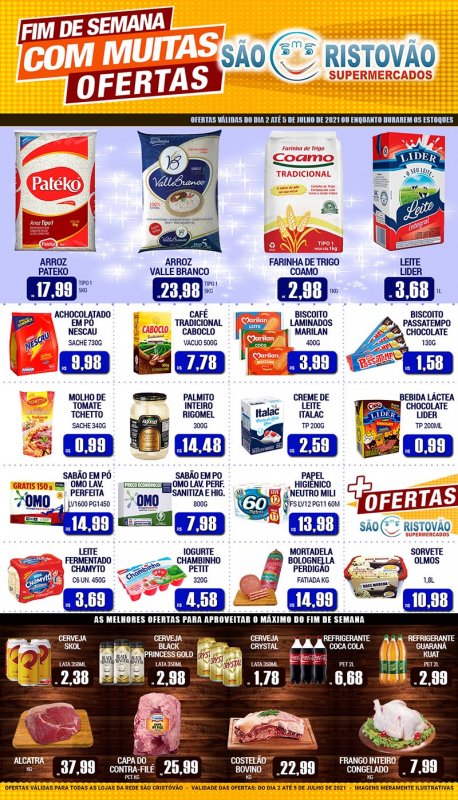 OFERTAS DESTE FIM DE SEMANA DO SÃO CRISTÓVÃO SUPERMERCADOS - 02/07 a 05/07