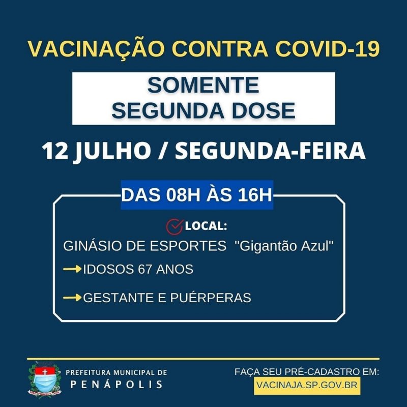 Vacinação contra a Covid-19 continua nesta segunda-feira