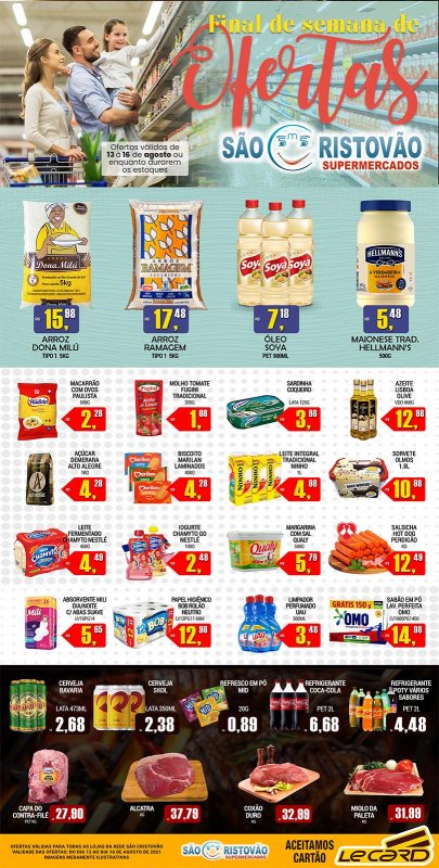OFERTAS DESTE FIM DE SEMANA DO SÃO CRISTÓVÃO SUPERMERCADOS - 13/08 a 16/08