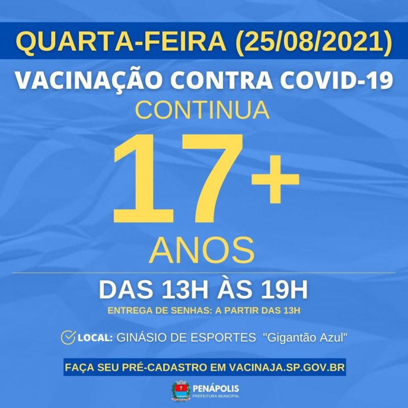 17 anos: Continua vacinação contra Covid para adolescentes