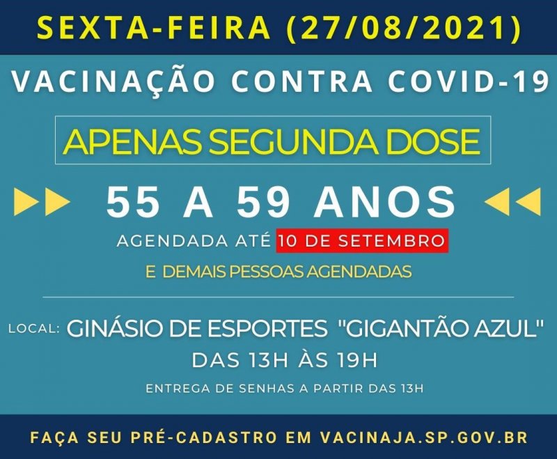 Covid-19: Penápolis terá vacinação apenas da 2ª dose nesta sexta-feira