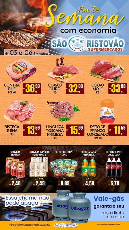 OFERTAS DESTE FIM DE SEMANA DO SÃO CRISTÓVÃO SUPERMERCADOS - 03/09 a 06/09