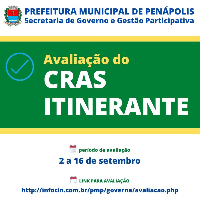População pode avaliar o Cras Itinerante via internet