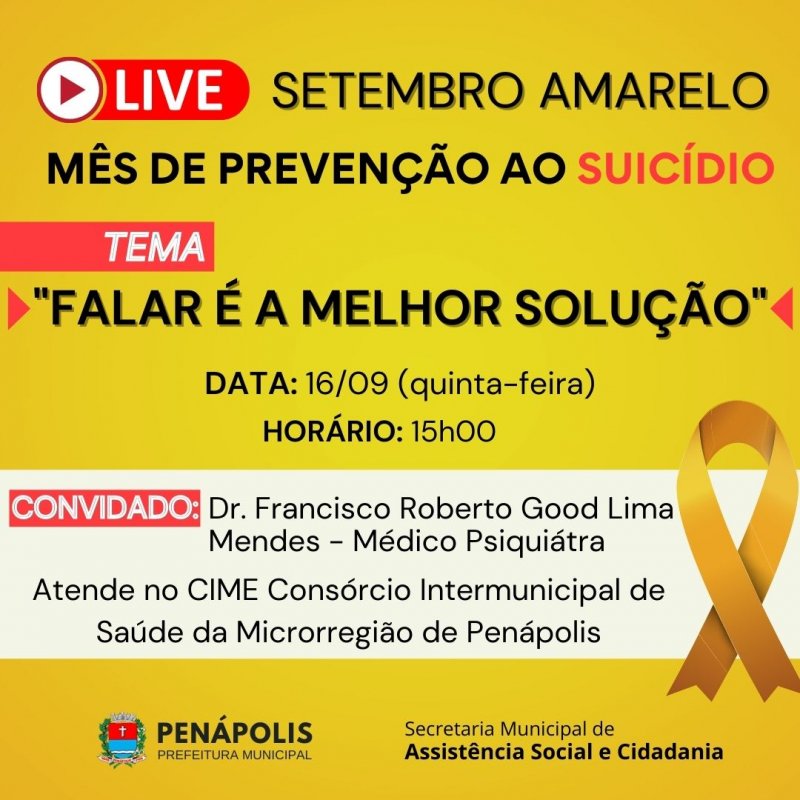Nota: Live Setembro Amarelo