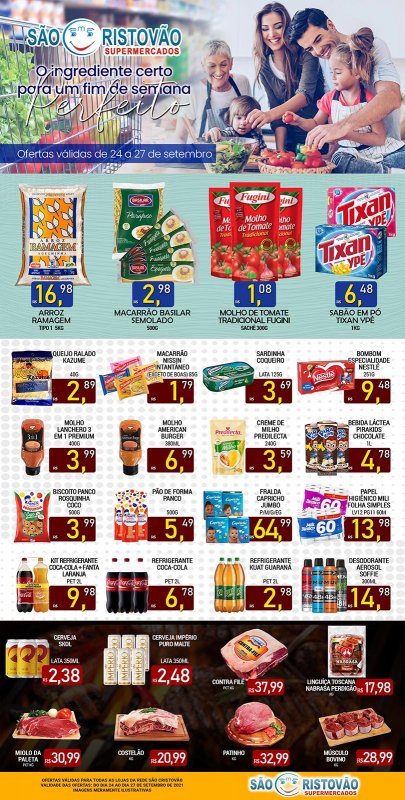 OFERTAS DESTE FIM DE SEMANA DO SÃO CRISTÓVÃO SUPERMERCADOS - 24/09 a 27/09