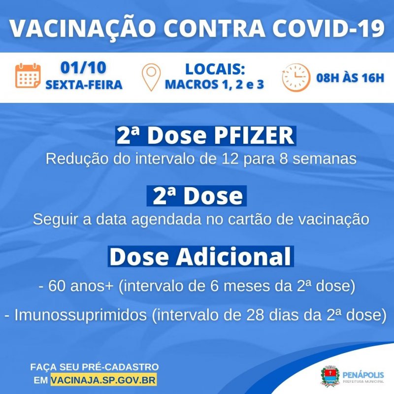 Penápolis terá Campanha de Multivacinação para atualização de carteirinhas