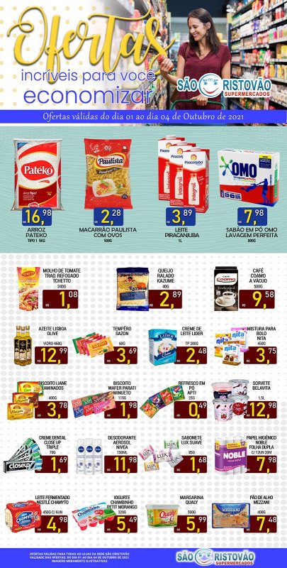 OFERTAS DESTE FIM DE SEMANA DO SÃO CRISTÓVÃO SUPERMERCADOS - 01/10 a 04/10