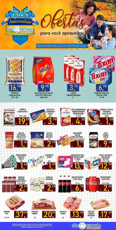 OFERTAS DESTE FIM DE SEMANA DO SÃO CRISTÓVÃO SUPERMERCADOS - 15/10 a 18/10